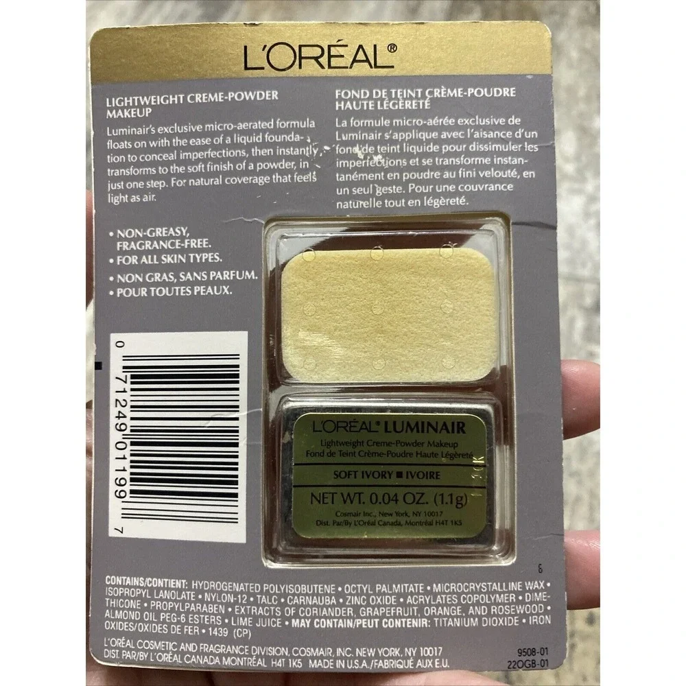 Loreal‎ Luminair Lightweight Creme Powder Makeup Soft Ivory .04oz Trial Size